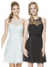 A-line Sheer Neck Tulle Knee Length Bridesmaid Dress With Folded Sash